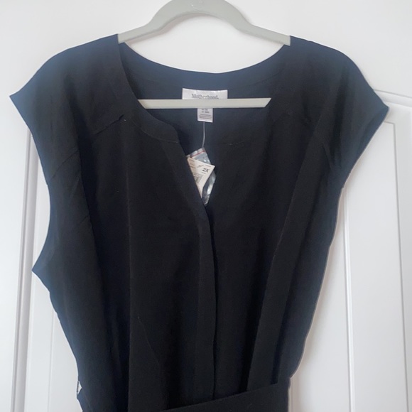 Motherhood Maternity Black Tie Waist Buttondown Sleeveless Blouse 2X - Picture 2 of 6